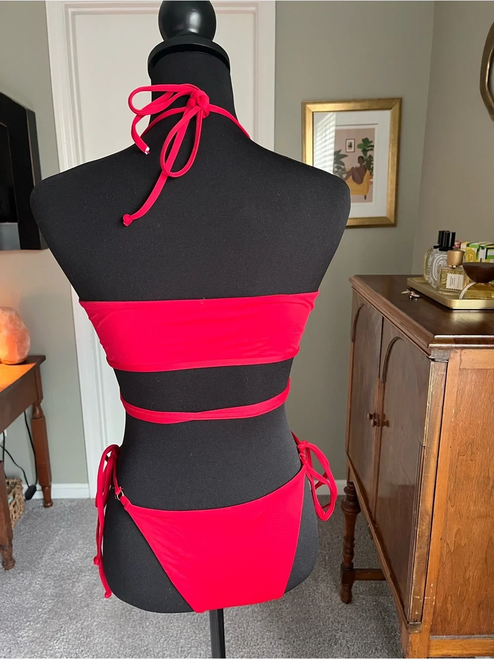 Red Strappy Wrap Toluca Swim Bikini Set - Women Swim